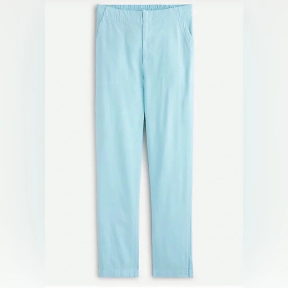 J CREW Pants Size 6 Seaside Light Blue Zip Up Stretch Waist High Rise